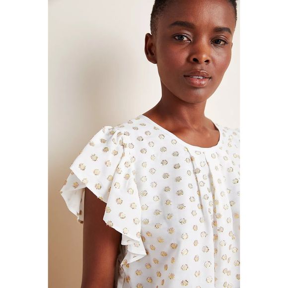 Anthropoligie Aria Shimmer Blouse Amadi Size L. B-5 - Picture 4 of 7